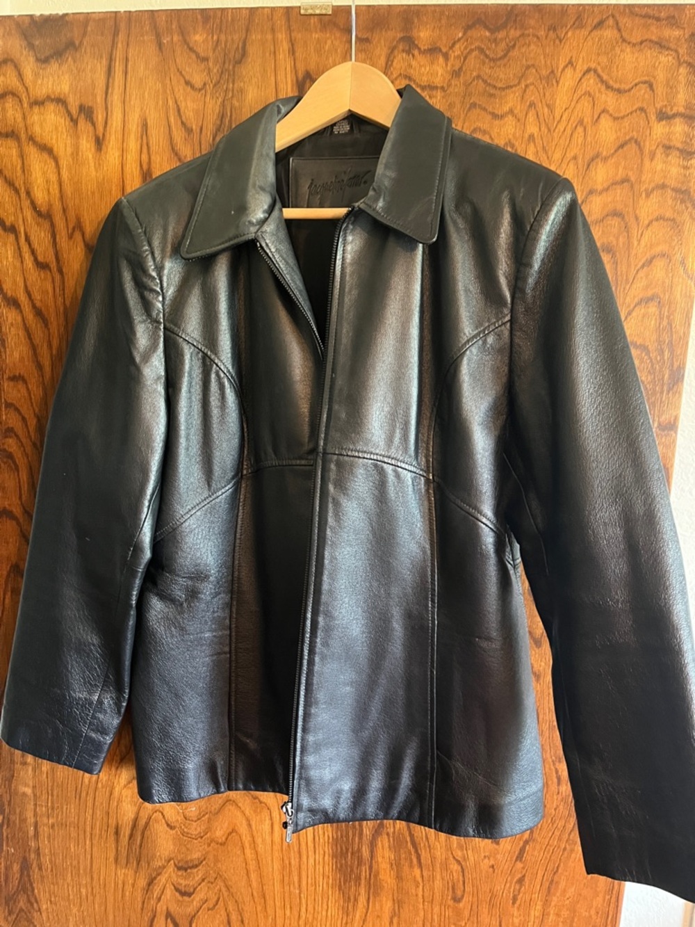 Jacqueline Ferrar Black Leather Zip Jacket